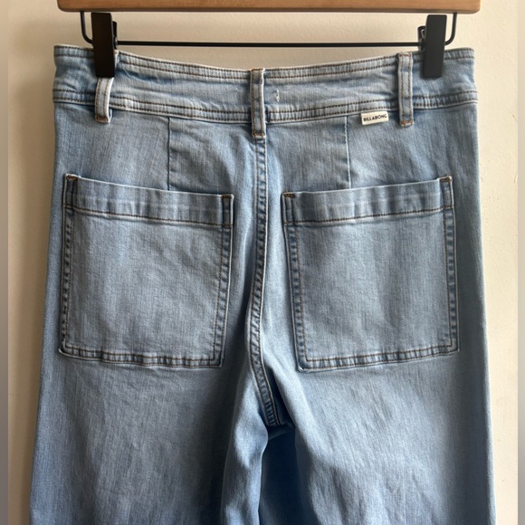 Billabong Free Fall Fray Hem Stretch Wide Leg Jeans 28 boho staple layered - Picture 7 of 10